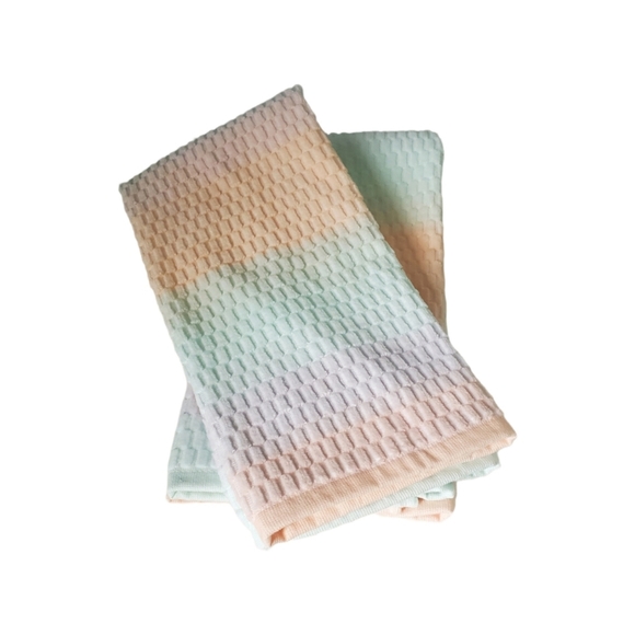 Deborah Connolly Ombrè Pastel/Sherbet Coloerd Hand Towels Set of 4 NWOT - Picture 1 of 5